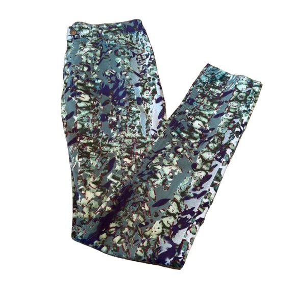 ESCADA SPORT teal green, blue print jean, size 36 EU - Picture 5 of 14